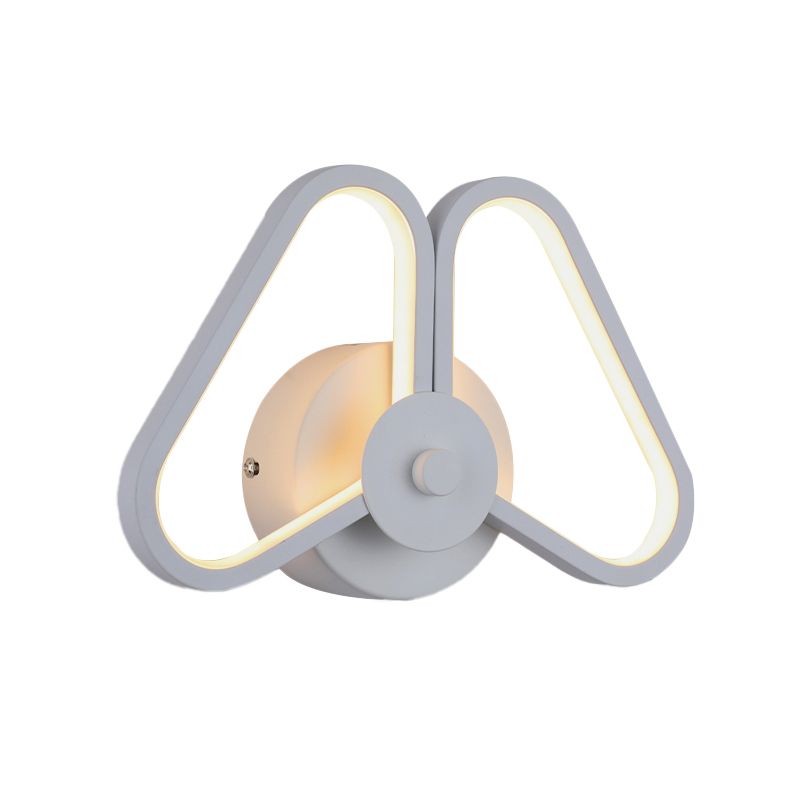 Metal Double Triangles Scone Light Simplicity White/Black LED Wall Lighting Idea in White/Warm Light