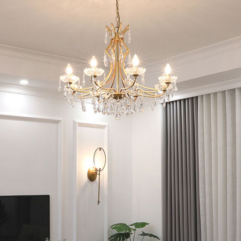 European Style Chandelier Candle Crystal Ceiling Chandelier for Bedroom