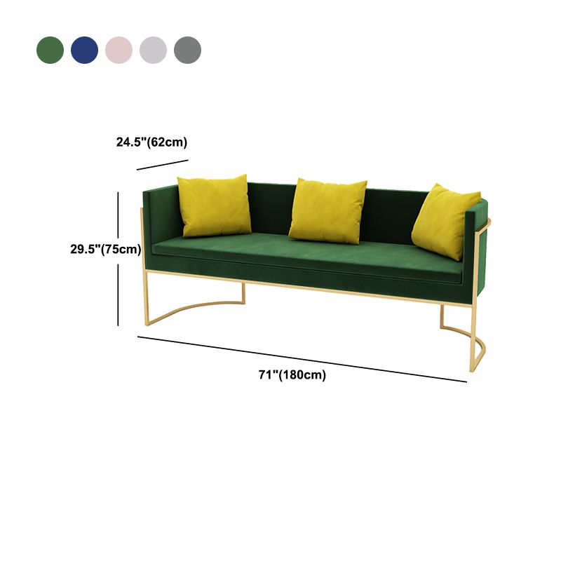 Modern Tuxed Back Sofa with Golden Base and Tight Back for Living Room