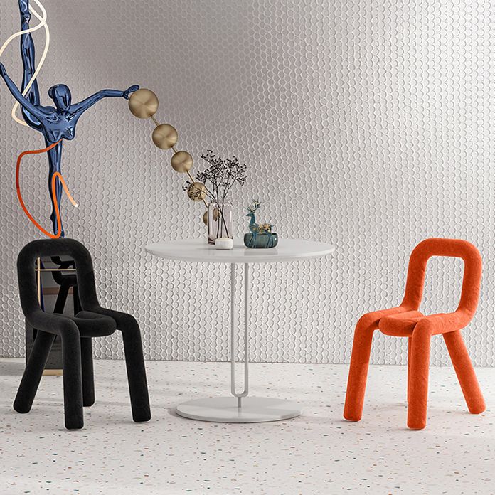 Modern Style Upholstered Dining Chair Open Back Dining Side Chair