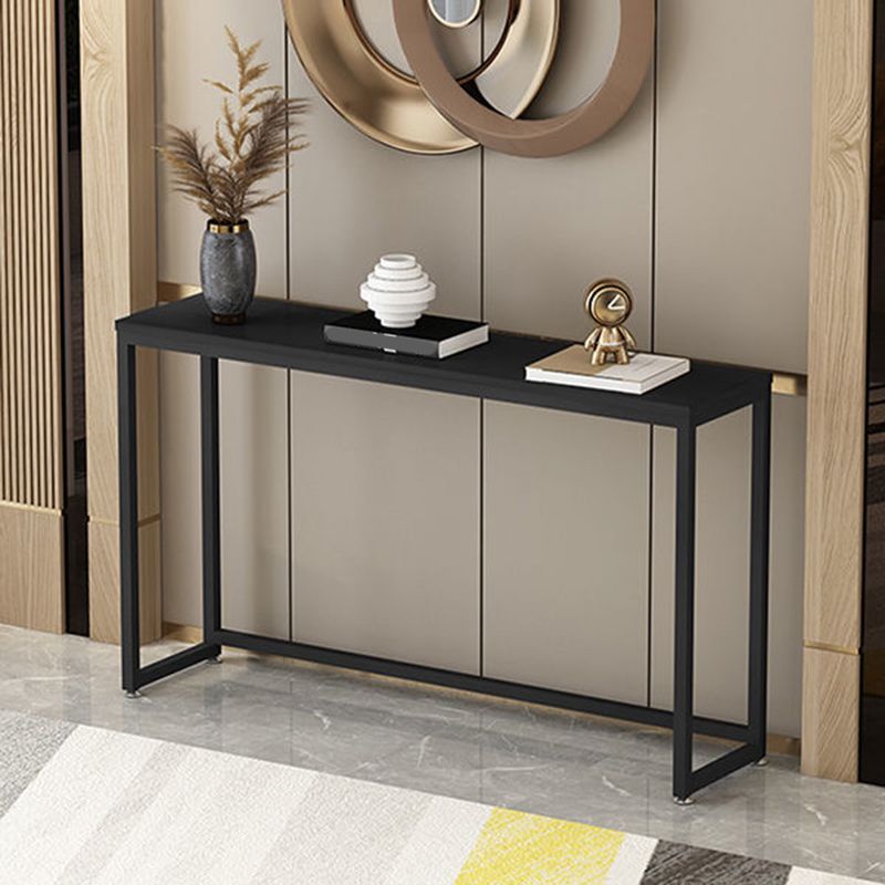 Trestle Legs 41.33" H Table Stone Rectangle Console Accent Table
