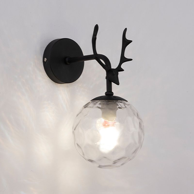 Glass Spherical Shape Wall Light Modern Style 1 Light Wall Mount Fixture for Living Room