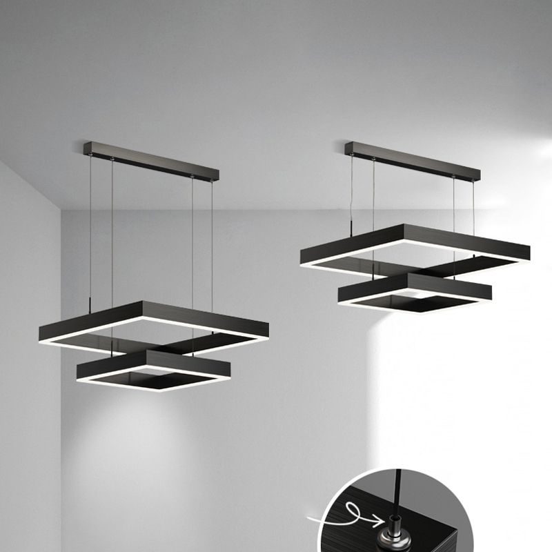 Moderno minimalismo a ciondolo a pendente a pendente chandelier kit di luce sospesa in metallo per soggiorno