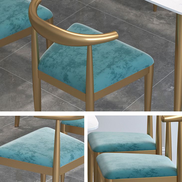 Glam Style 1/2/5 Pieces Kitchen Set White-gold Table Dining Set for Dining Room