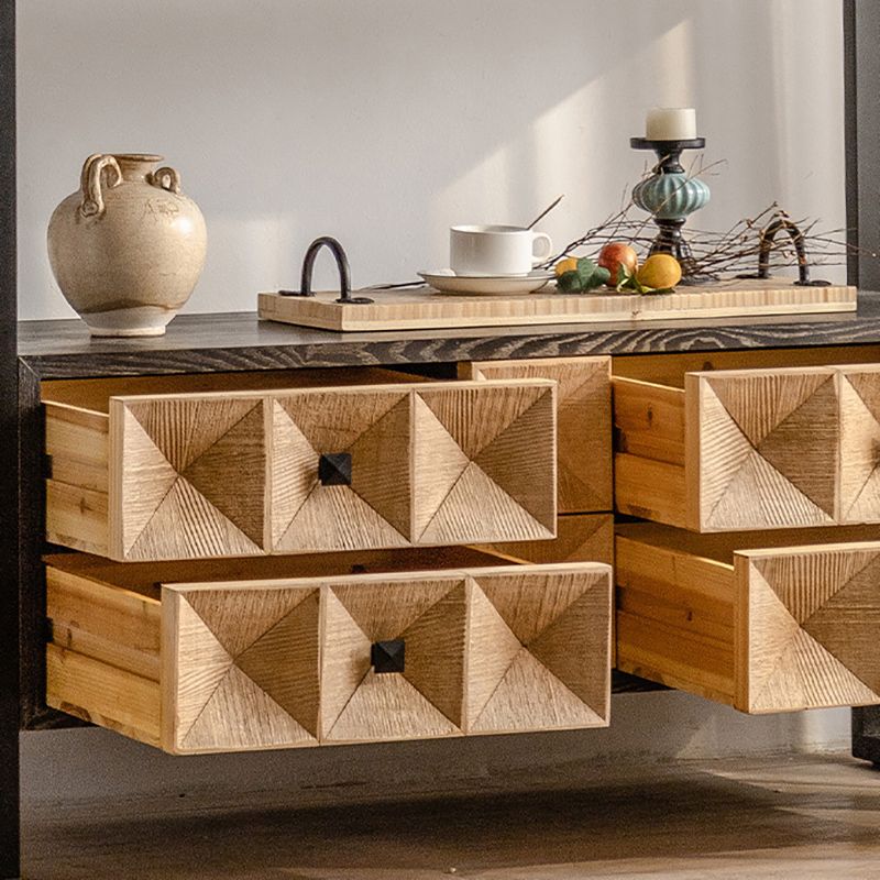 Mid-Century Modern Accent Chest Rectangular Wooden Chest in Distressed Finish
