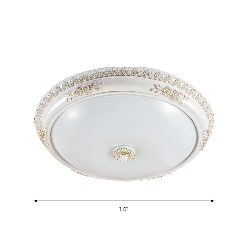 Lampada da incasso a soffitto per corridoio, vintage, in vetro smerigliato, 14"/16"/19,5" con LED bianco, lampada da incasso
