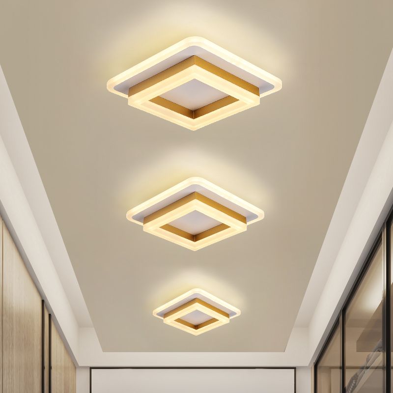 Lámpara de techo empotrada con forma geométrica de metal Lámparas de techo empotradas modernas de 2 luces