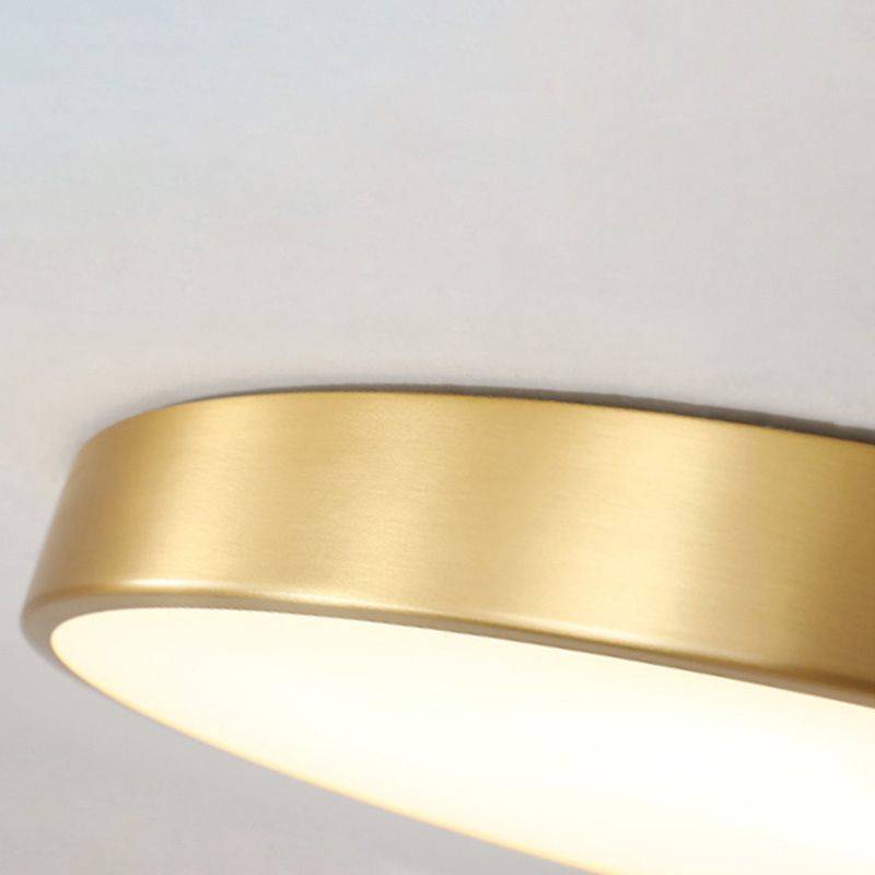 Modern Acrylic Flush Ceiling Light Fixture Round 1-Light LED Flush Mount Lamp in Gold