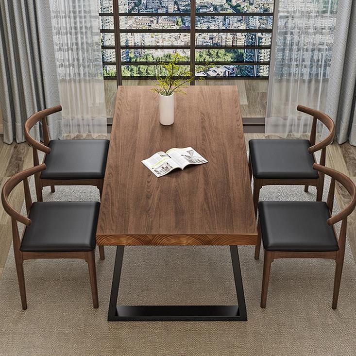 Solid Wood Dining Table Contemporary Dining Table with Sled Base