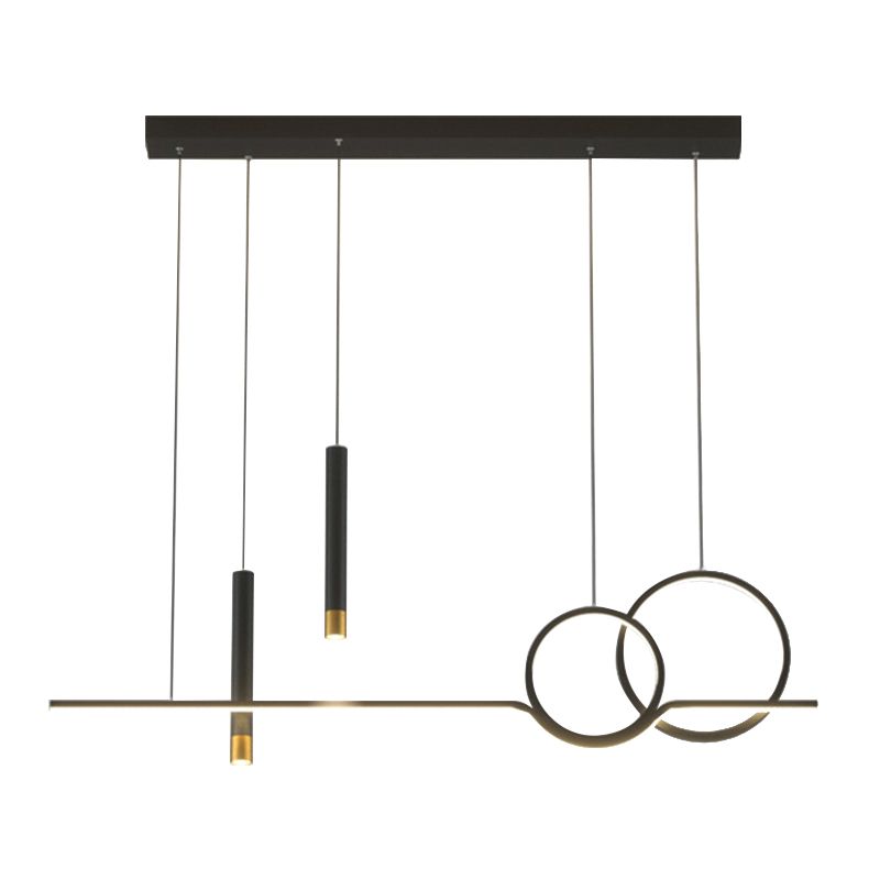 Postmodern Style Unique Shape Island Pendant Metal 5 Light Island Lighting for Dining Room