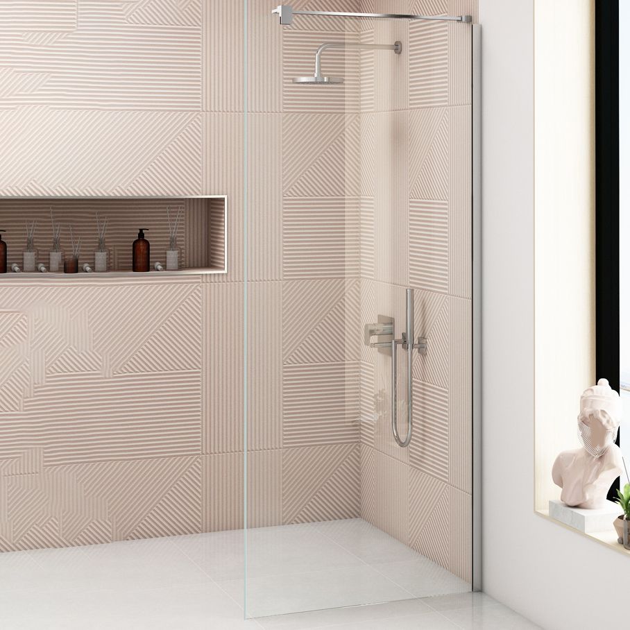 Simple Bathroom Tempered Glass Bath Screen, Frameless Fixed Partition Screen