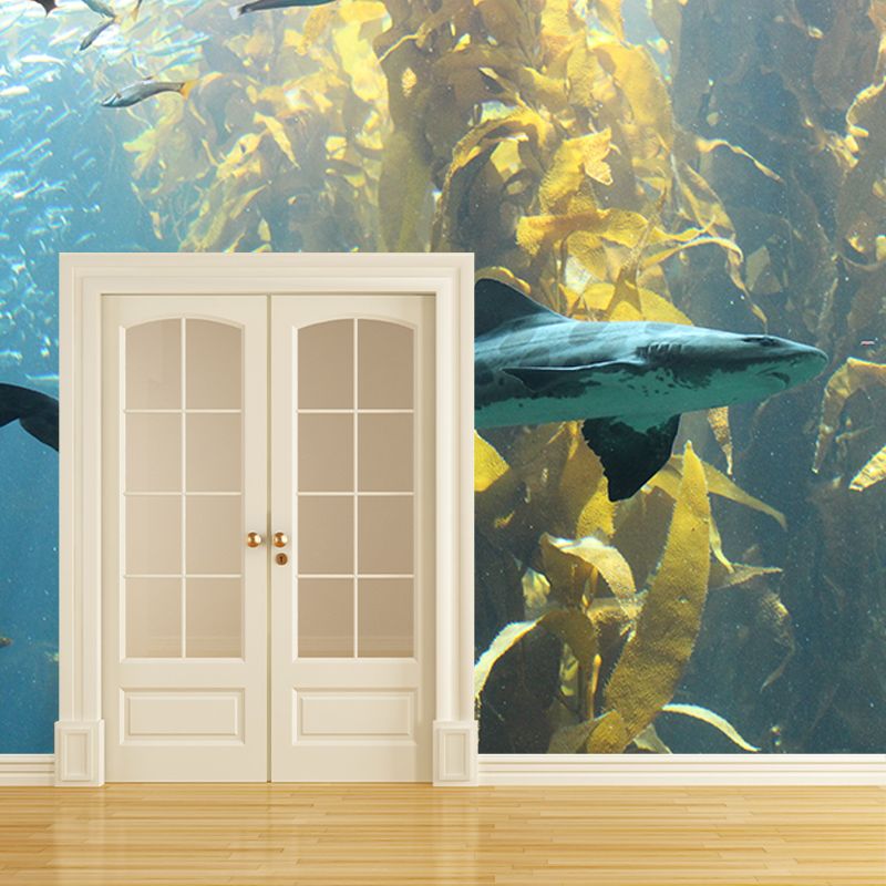 Customized Underwater Life Mural Wall Covering Mildew Resistant for Living Room
