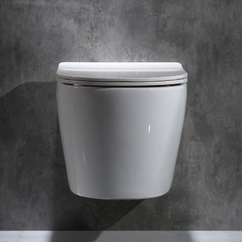Modern Wall Mounted Flush Toilet White Toilet Bowl with Seat for Washroom