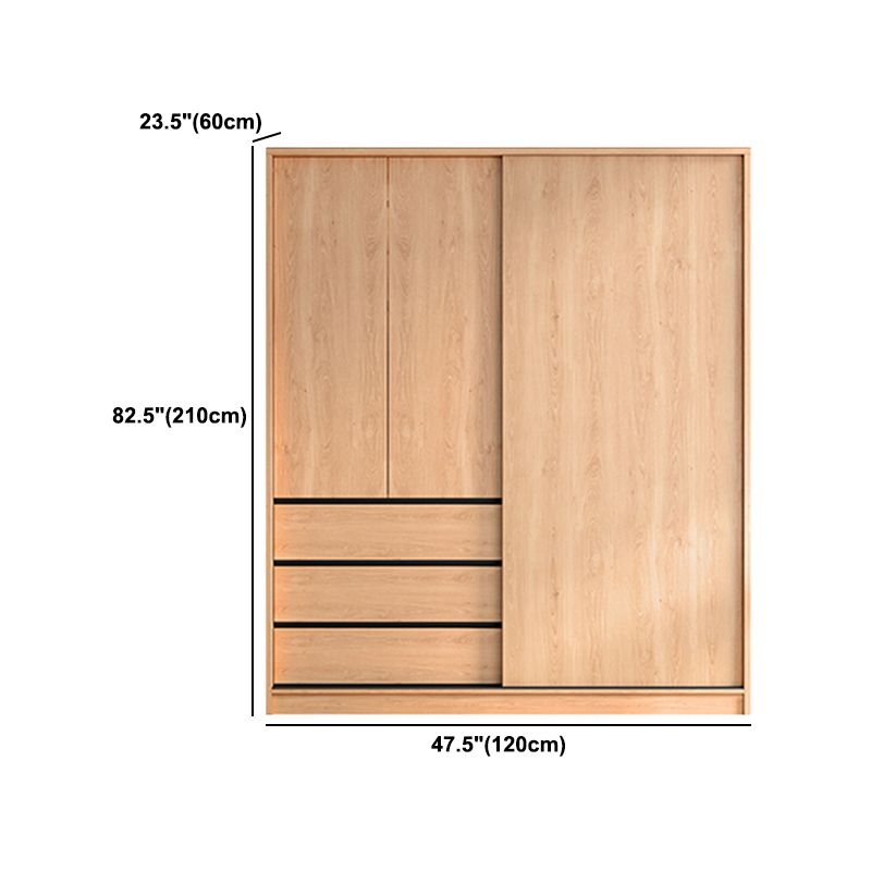 Engineered Wood Wardrobe Armoire with Drawer Contemporary Wardrobe Closet