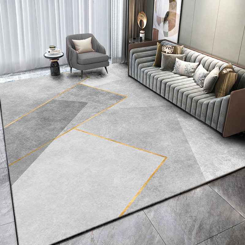 Modern Geometry Home Decoration Rug Polyester Glam Area Carpet Stain Resistant Indoor Carpet