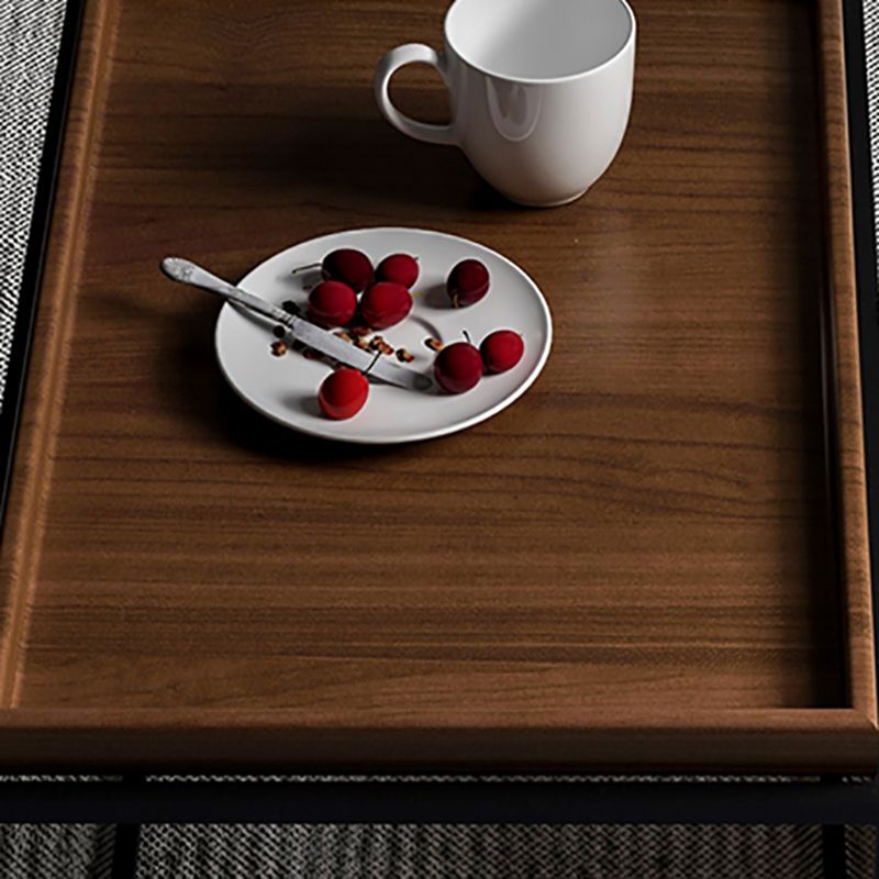 Modern Frame Wooden Coffee Table Rectangular Top Shape Folding Cocktail Table