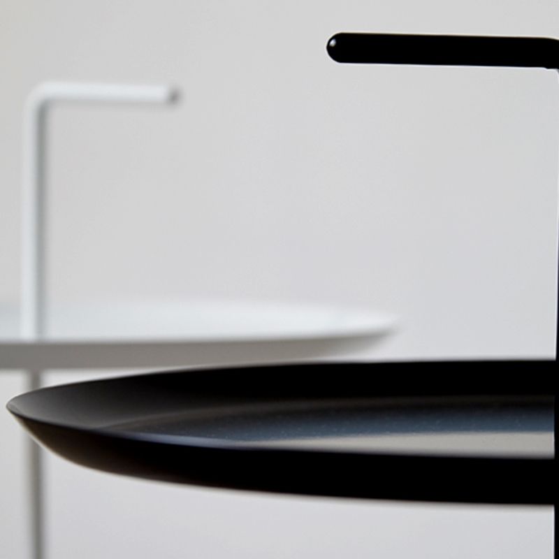 21.6"/25.5" Tall Metal Pedestal End Table Round Tray Top Side End Table