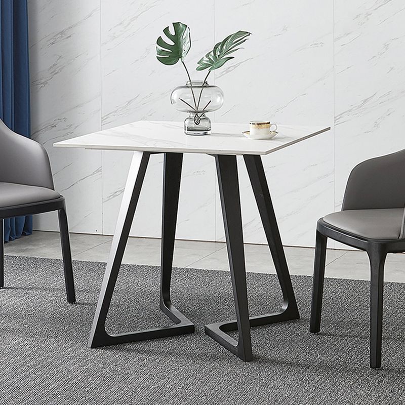 Sintered Stone Dining Table Industrial Double Pedestal Table for Dining Room