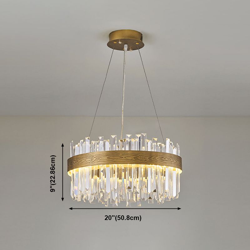Gold Nordic Modern Lighting Fixtures Crystal Circle Down Lighting Pendant