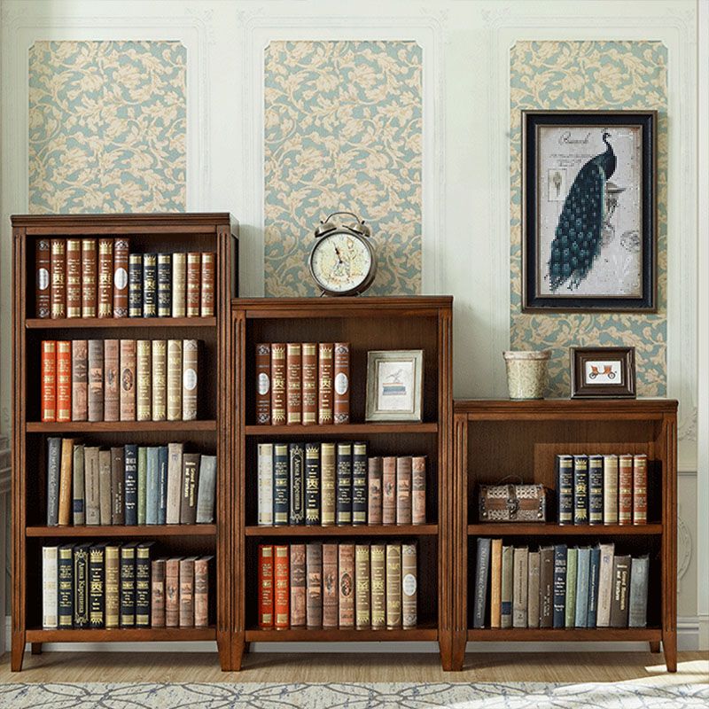 Contemporary Closed Back Standard Bookshelf Wooden Bookcase for Study Room