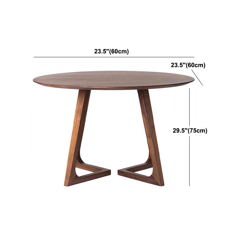 Modern Rubber Wood Table for Restaurant Dining Table with Double Wood Pedestal