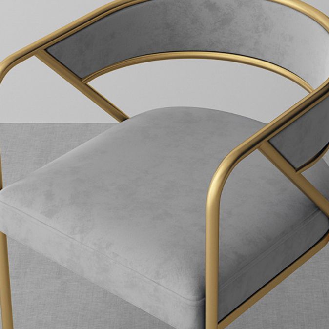 Glam Style Dining Chair Metal Open Back Dining Armchair for Indoor