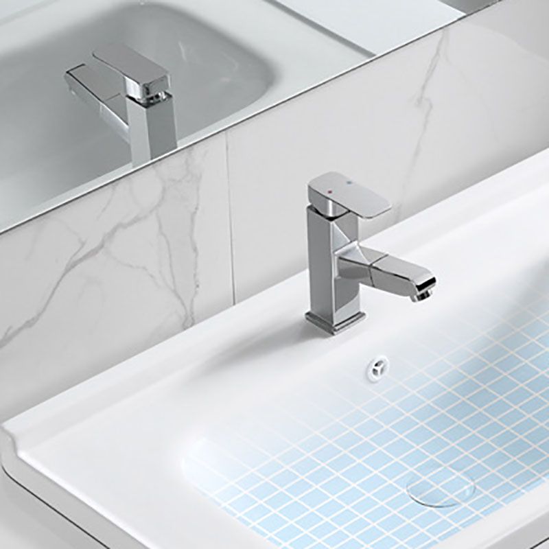 Modern Drop-in Bathroom Sink Porcelain with Overflow Basin Sink(Not Included Faucet)