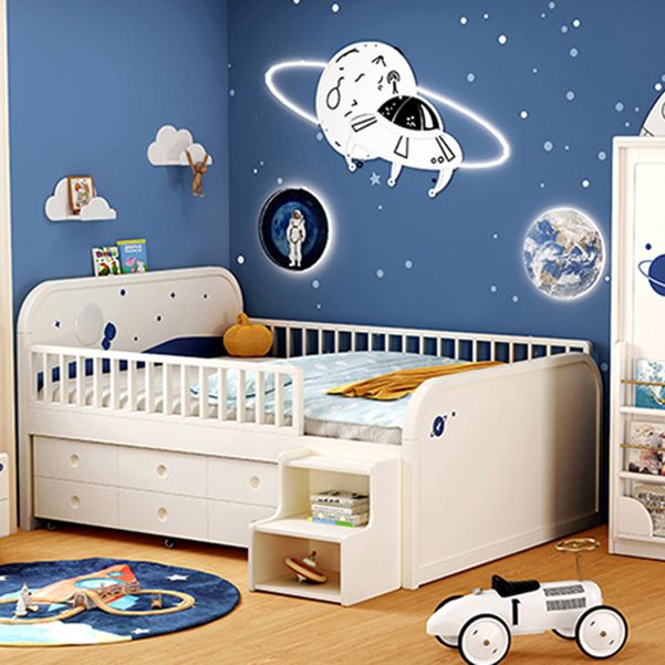 Solid Wood Nursery Bed Modern Wood Nursery Bed with Guardrails