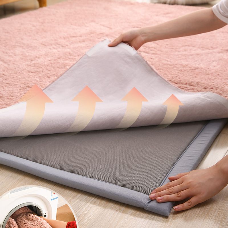Casual Plain Rug Multi Colored Blended Area Carpet Anti-Slip Backing Machine Washable Indoor Rug for Room