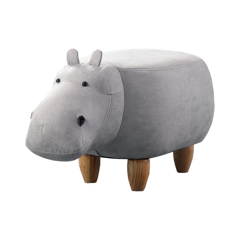 Leather Standard Stool Modern Style Simple Household Hippo Footstool