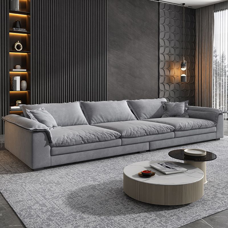 Modern Living Room Flared Arm Sofa with 3 Pillows Standard Seating