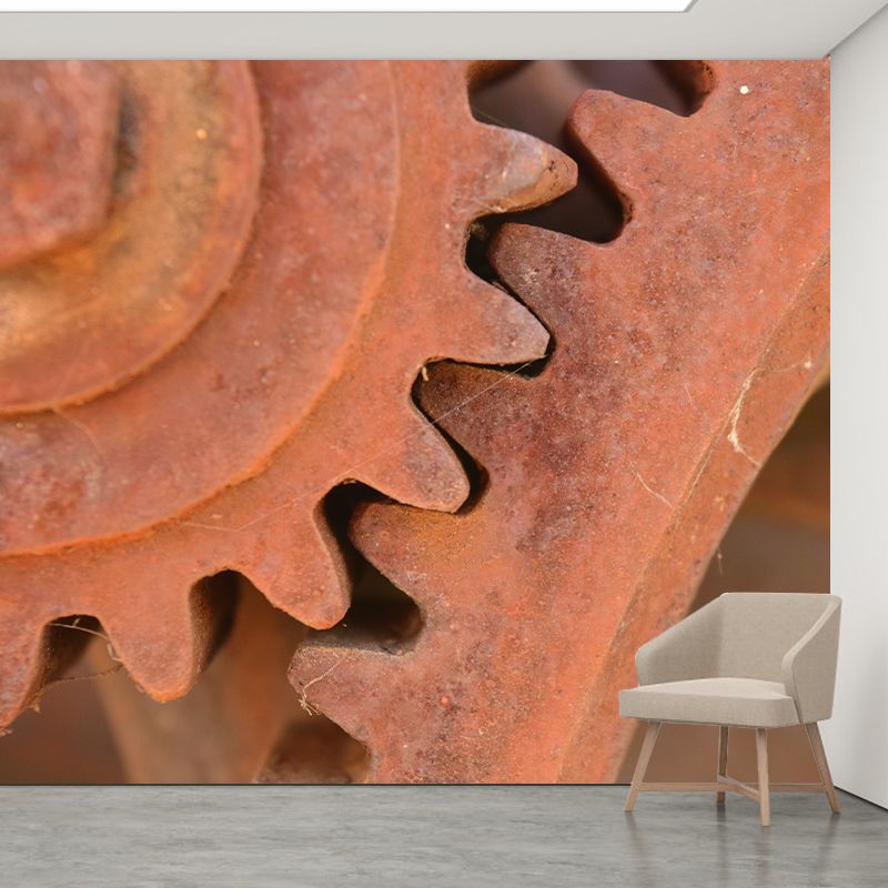 Metal Gear Industrial Style Murals Decoration for Gust Room, Made to Measure