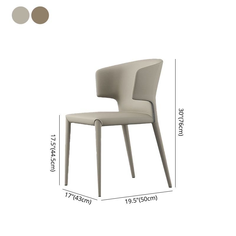 Silla de comedor estilo diseñador con respaldo de orejas de piel sintética (juego de 2)
