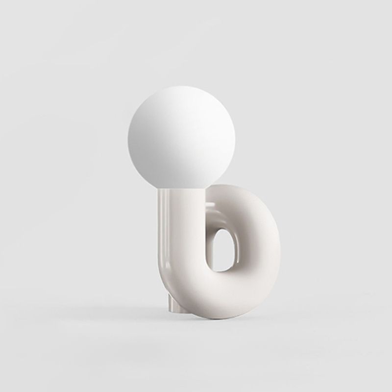 Sfera lampade da tavolo notturno in vetro contemporaneo 1 lampada leggera per camera da letto