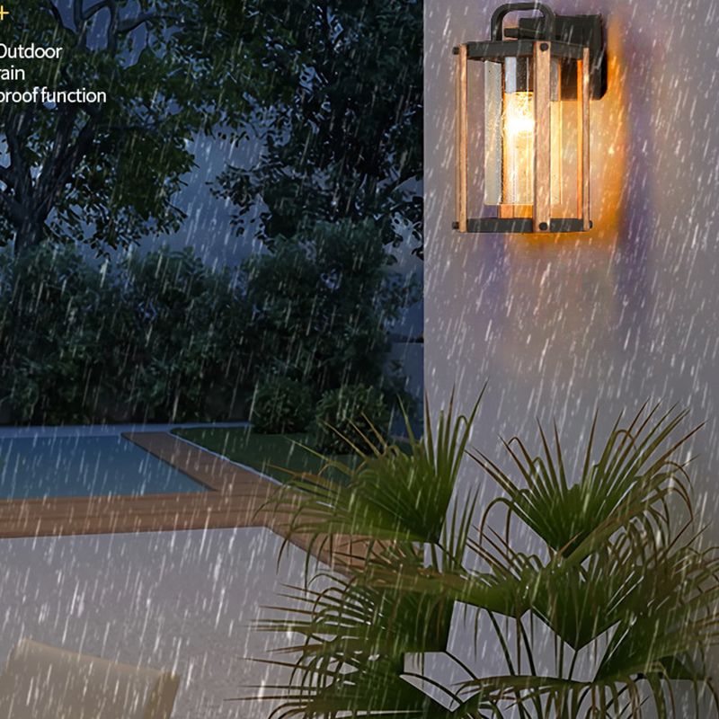 Industrial Metal Wall Light Cage Shape 11.5" High Wall Sconce with Glass for Outdoors