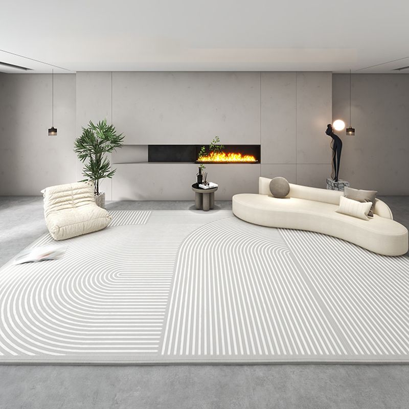 Modern Tribal Diamond Rug Beige Polyester Carpet Stain Resistant Rug for Living Room