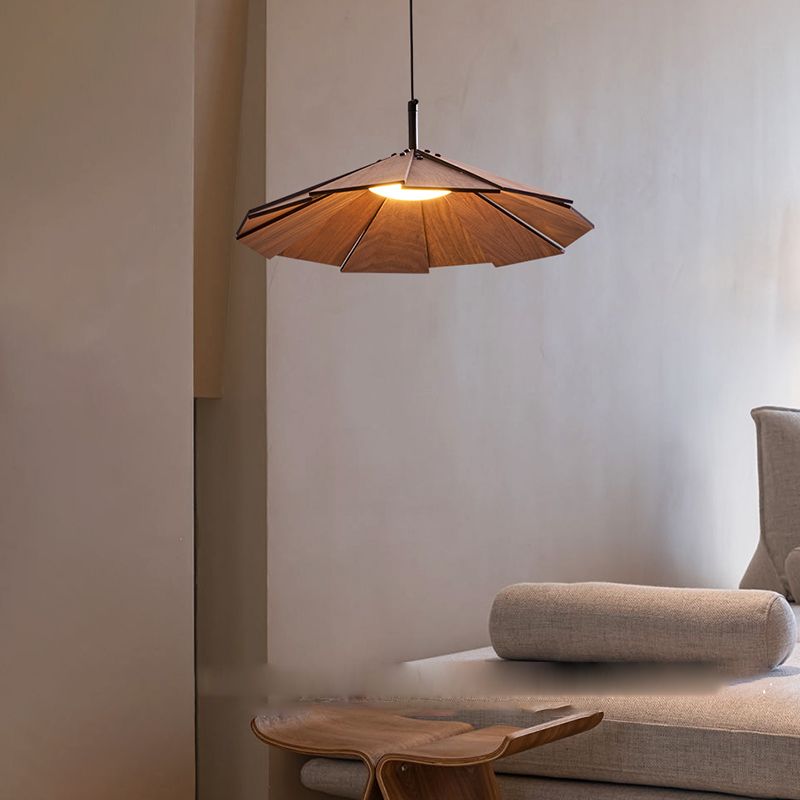 1-licht houten hangende lamp naar beneden verlichting eenvoudige kegelvorm hanger verlichtingsarmatuur