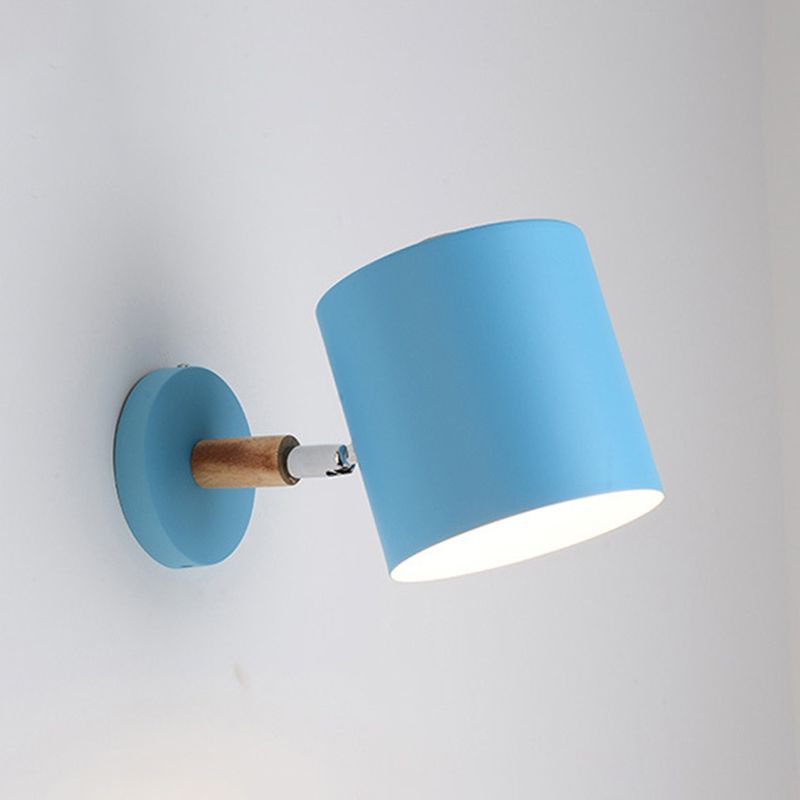 Half Cylinder Shape Metal Wall Light Fixture Modern Style Wall Lamp for Bedroom