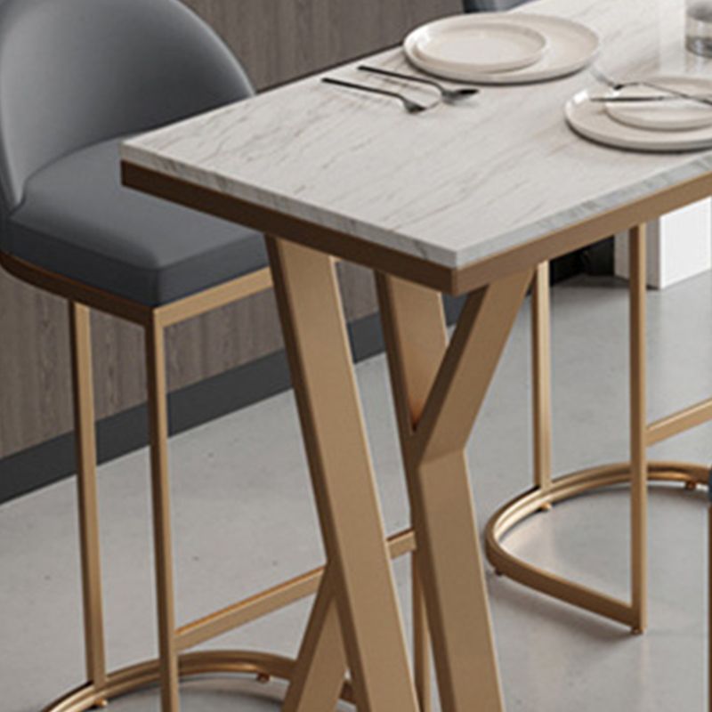 Modern Bar-height Table FauxMarble Top Bistro Pub Table for Patio Use