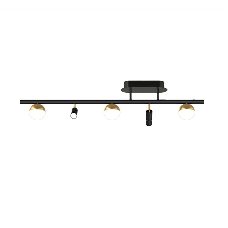 Wrought Iron Track Lighting Modern Linear Ceiling Mounted Lamp for Dining Room