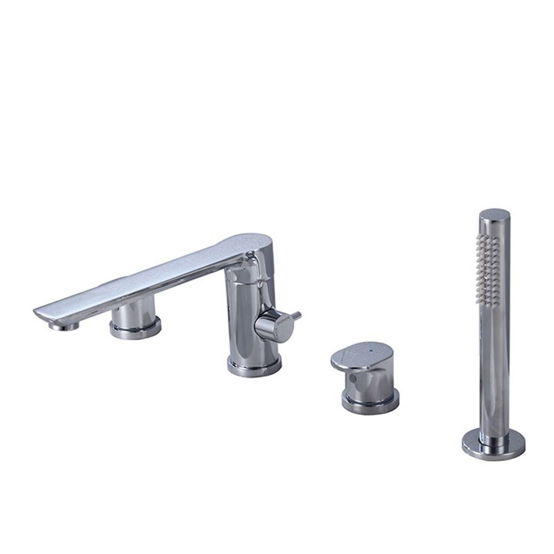 Deck Mounted Copper Roman Tub Faucet Low Arc Roman Freestanding Faucet