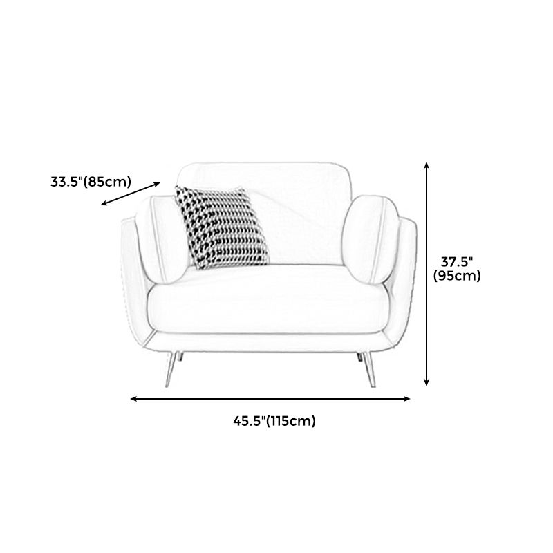 36" High Modern Velvet Square Arm Sofa with 2 Pillows Standard Sofa for Living Room