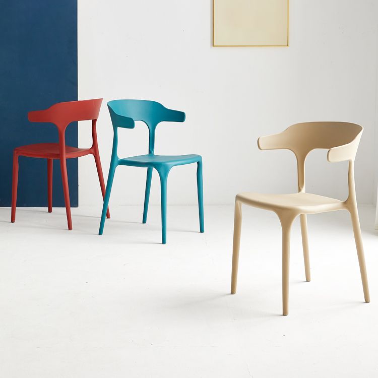 Modern Dining Room Armless Plastic Open Back Stackable Dining Chair