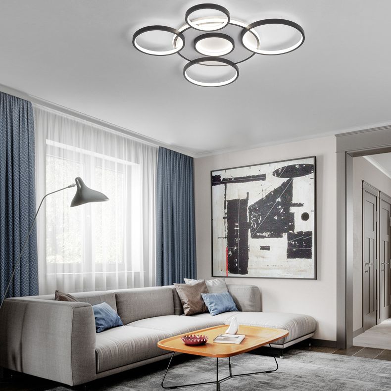 Geometric Acrylic Flush Ceiling Light Fixtures Modern Style 1-Light Flush Mount Fixture