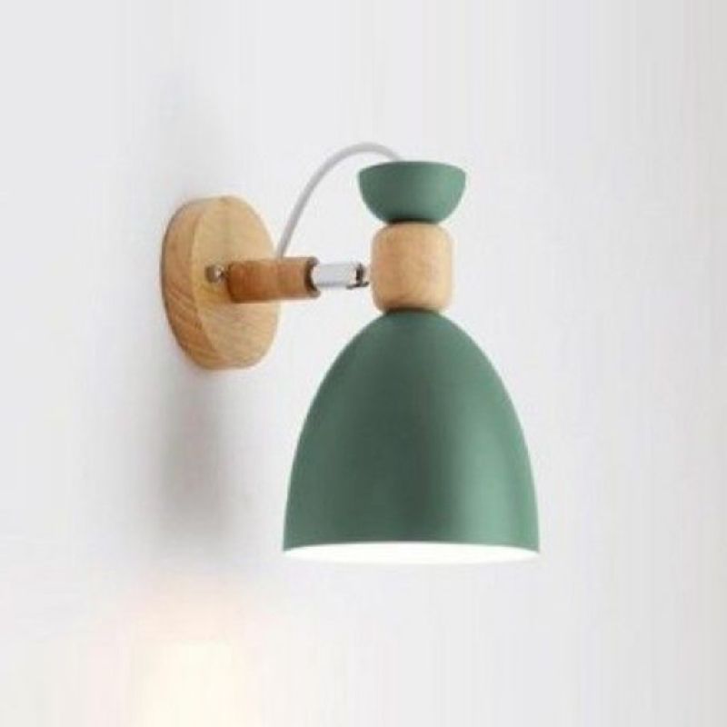 Macaron Cone Shape Wall Sconce Metal 1 Light Sconces for Bedroom