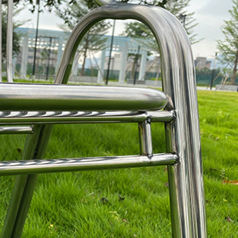 Industrial Armchair Open Back Metal Steel Patio Dining Chair with Arm