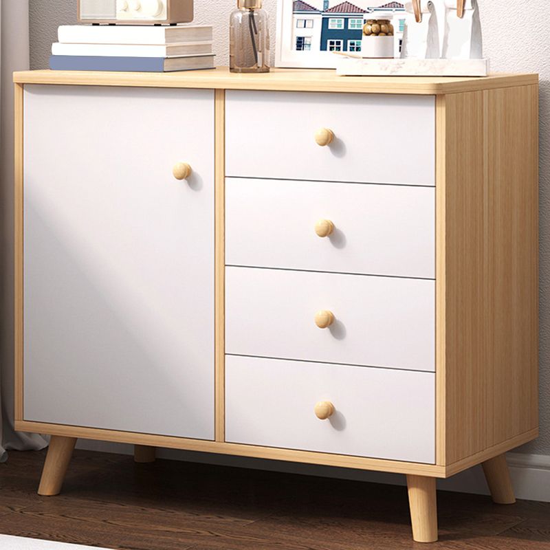 Modern Rectangle Accent Cabinet Wood Knobs Cabinet with Drawer