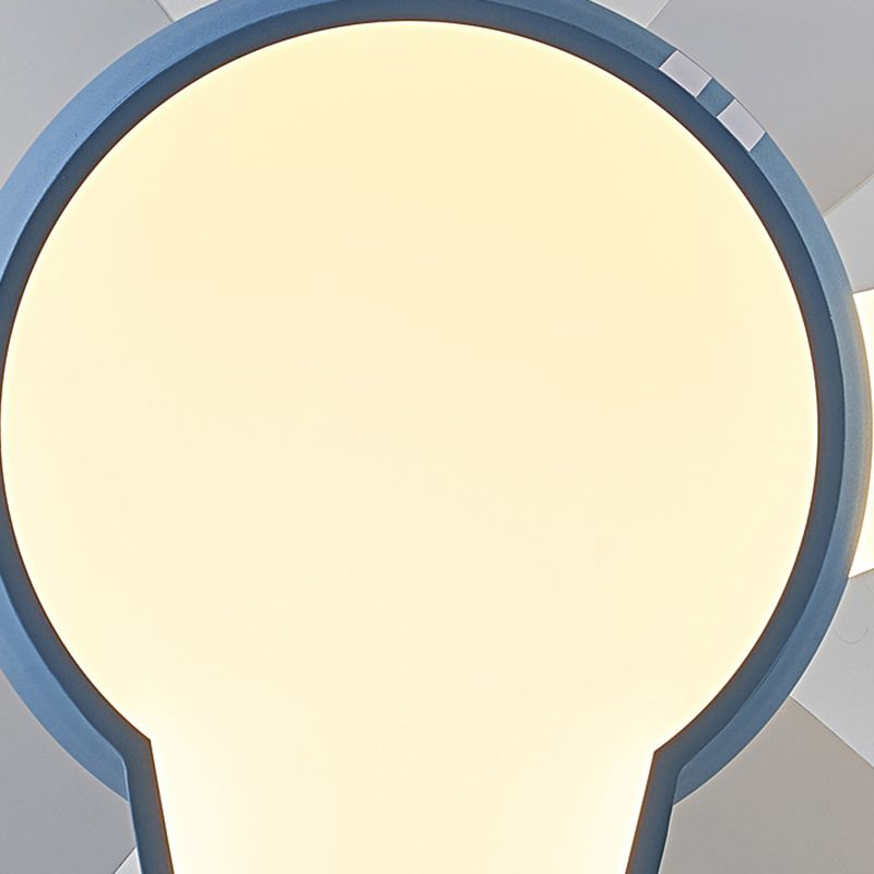 Ventilador colgante de aire acondicionado de la luz de caricatura Metal Metal para niños LED Semi-Flush Light con ventilador