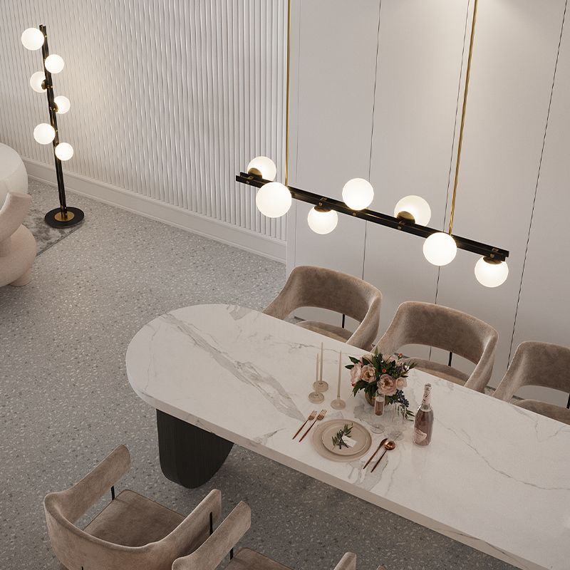 Modern Style Dining Pendant Lamp Dining Room Glass Shade Hanging Light Fixture