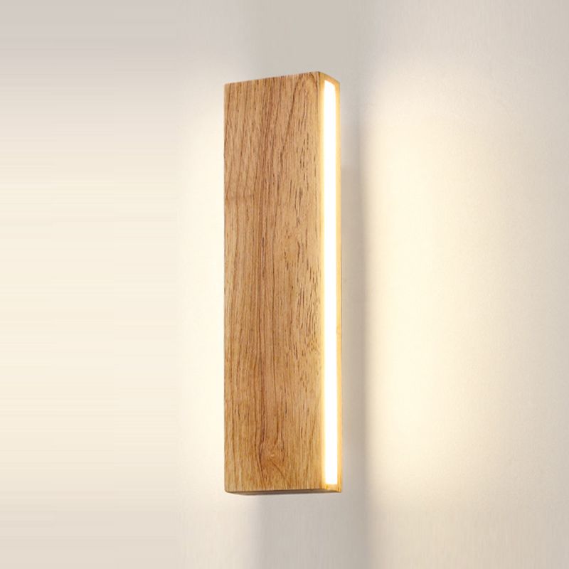 Modernism Beige Finish Single Wall Mounted Sconce Wooden Wall Light